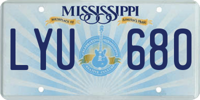 MS license plate LYU680