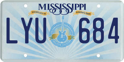 MS license plate LYU684