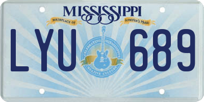 MS license plate LYU689