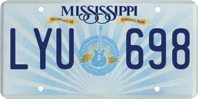 MS license plate LYU698