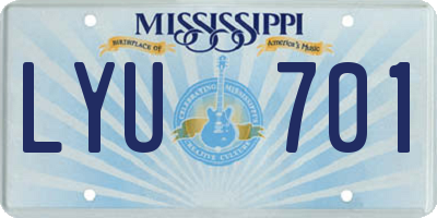 MS license plate LYU701
