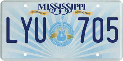 MS license plate LYU705