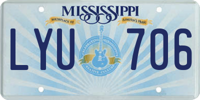 MS license plate LYU706