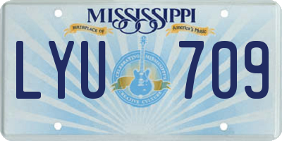 MS license plate LYU709