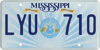 MS license plate LYU710