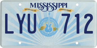 MS license plate LYU712