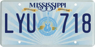 MS license plate LYU718