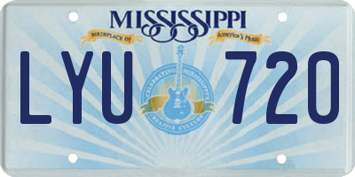 MS license plate LYU720
