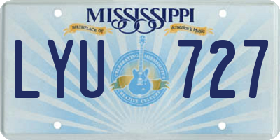 MS license plate LYU727