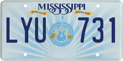 MS license plate LYU731