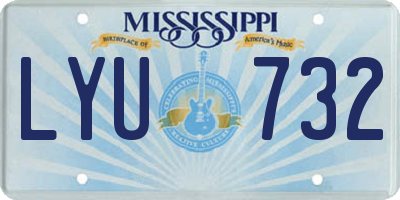 MS license plate LYU732
