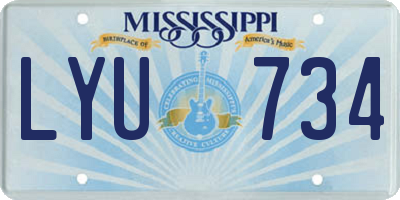 MS license plate LYU734