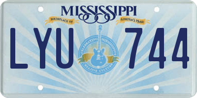 MS license plate LYU744