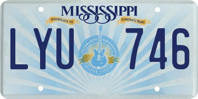 MS license plate LYU746