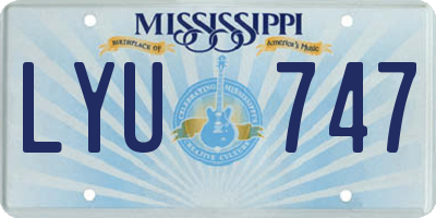 MS license plate LYU747