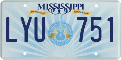 MS license plate LYU751