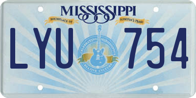 MS license plate LYU754