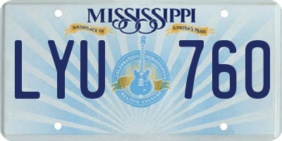MS license plate LYU760