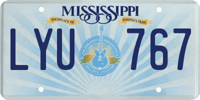 MS license plate LYU767