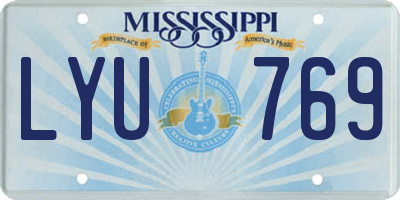 MS license plate LYU769
