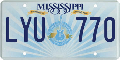 MS license plate LYU770