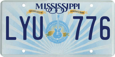 MS license plate LYU776