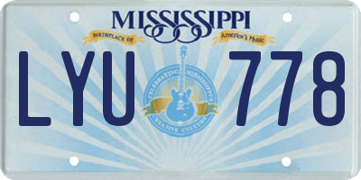 MS license plate LYU778