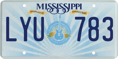 MS license plate LYU783