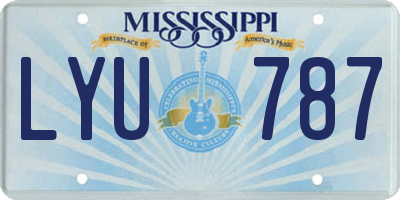 MS license plate LYU787