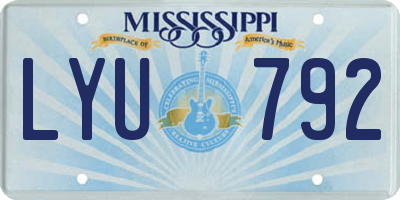 MS license plate LYU792