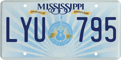 MS license plate LYU795