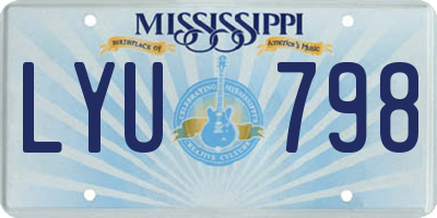 MS license plate LYU798