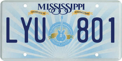 MS license plate LYU801