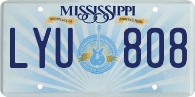 MS license plate LYU808