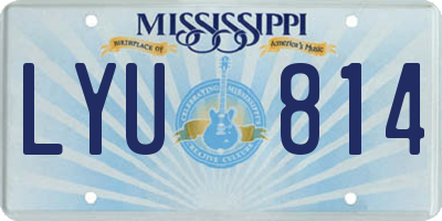 MS license plate LYU814