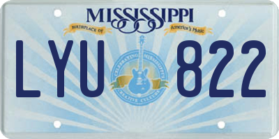 MS license plate LYU822