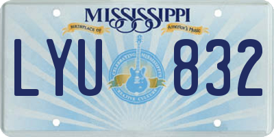 MS license plate LYU832