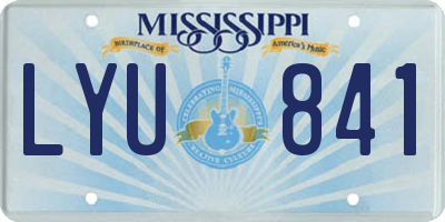 MS license plate LYU841