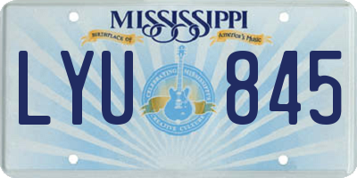 MS license plate LYU845