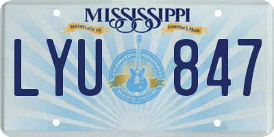 MS license plate LYU847