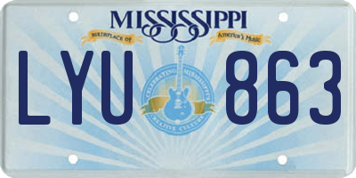 MS license plate LYU863