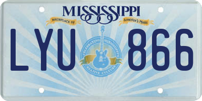 MS license plate LYU866