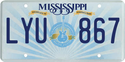 MS license plate LYU867