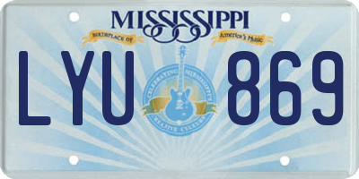 MS license plate LYU869