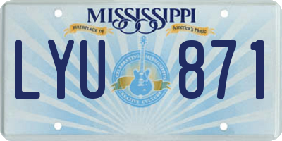 MS license plate LYU871