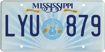 MS license plate LYU879