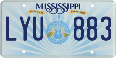 MS license plate LYU883