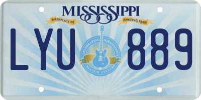 MS license plate LYU889
