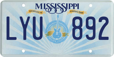 MS license plate LYU892