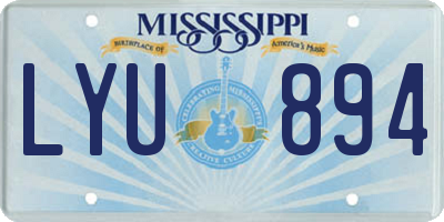 MS license plate LYU894